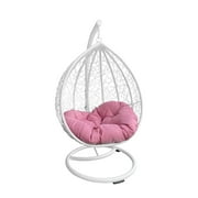 M&M Sales Enterprises Polyester Hanging Egg Chair with Cushion and Stand - White