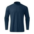 thumbnail image 5 of Cyglowse Men's Lightweight Long Sleeve Shirts Mock Turtleneck Thermal Undershirt Breathable Soft Stretchy Casual Tops Navy 2XL, 5 of 7