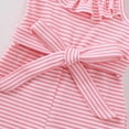 thumbnail image 4 of WUANDIXFA Toddler Girl Clothes Striped Waffle Sleeveless Jumpsuit Casual Shorts Summer Baby Romper 0 6 12 18 24 Months 2T 3T (Pink, 6-12 Months), 4 of 4
