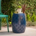 thumbnail image 1 of Zula Lace Cut Dark Blue Iron Accent Table, 1 of 5