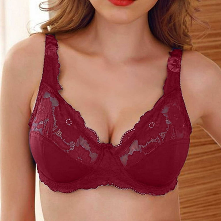 MRULIC bras for women Women Full Cup Thin Underwear Small Bra Plus