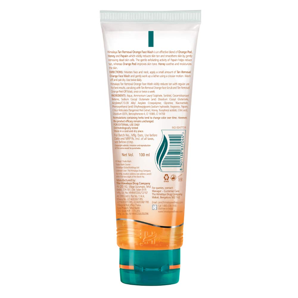 himalaya orange tan removal face wash