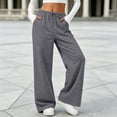 thumbnail image 6 of Sentuca Wide Leg Sweatpants for Women Baggy Lounge Drawstring Workout Pants with Pockets Casual Loose Fashion Trousers Dark Gray XXL, 6 of 9