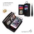 thumbnail image 2 of iPhone 6 Plus/ 6S Plus Wallet Case, Alleytech Girls Women Magnets Detachable Zipper Wallet Case Cover PU Leather Folio Flip Holster Carrying Case Card Holder for iPhone 6 Plus/6S Plus, Black, 2 of 8