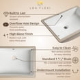 thumbnail image 5 of Los Flexi 22" x 16" Rectangular Undermount Sink with Overflow, White Vitreous China Bathroom Vanity Sink, 5 of 13
