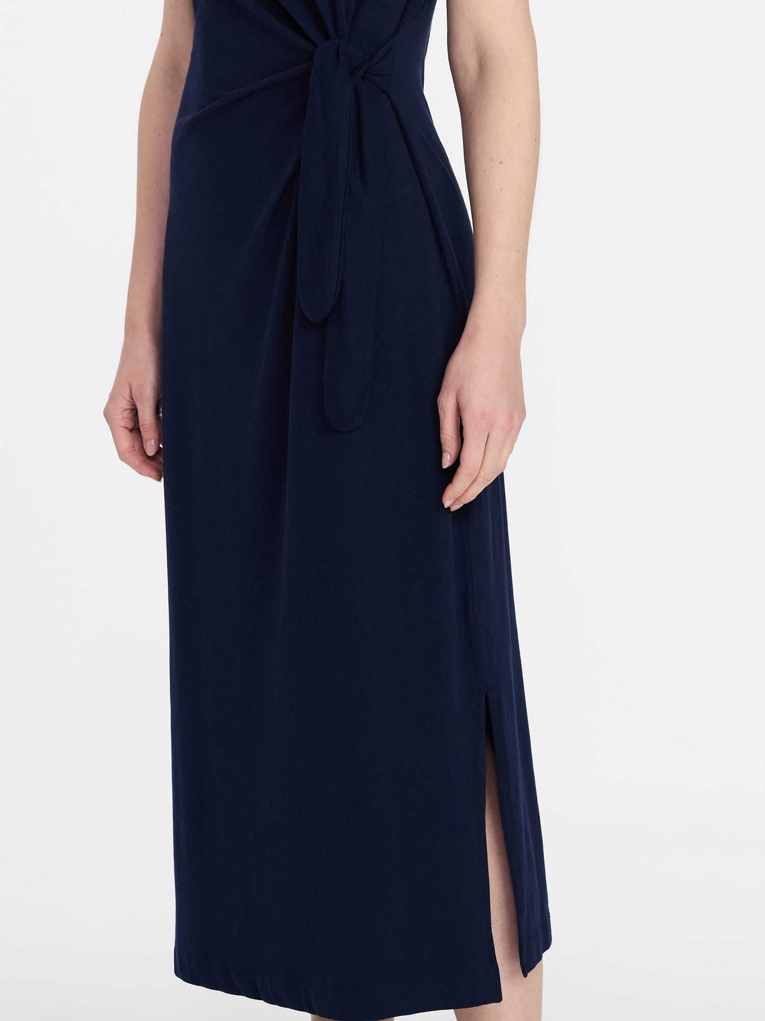Time and Tru Women's and Women's Plus Side Tie Midi Dress with Dolman Sleeves, Sizes XS-4X