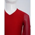 thumbnail image 6 of Haitryli Kids Girls Modern Lyrical Belly Dance Shirts Chiffon Split Flared Sleeves Crop Top for Stage Performance Burgundy 14, 6 of 7