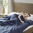 thumbnail image 2 of Madison Park Modern Ring Spun Soft Cotton King Blanket in Navy, 2 of 4