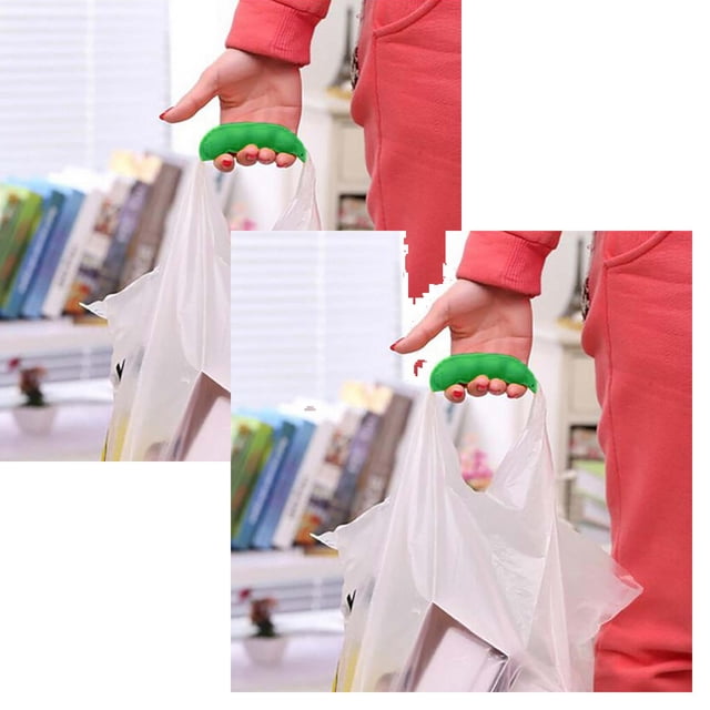 Oleegame Ensemble de Couverts en Acier Inoxydable 2 Pcs, Sac de Courses en Silicone, Panier, Poignée Confortable, Vert
