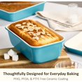 thumbnail image 3 of 6-Piece Nonstick Ceramic Baking Pans Set - Bakeware Sets Including Cookie Sheets for Baking, Muffin Pan, Bread Pan, Cake pan, Loaf Pan, Cooling Rack, Light Blue & Cream White, 3 of 4