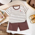 thumbnail image 2 of HCNTES Toddler Girls Boys Clothes Spring Summer Outfits Baby Short Sleeve Shirt and Pants Set Kids Unisex Loungewear Clothes Set For 2t 3t 4t 5t 6t 7t Summer Pjs Kids(M01-White,2-3 Years), 2 of 4