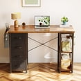 thumbnail image 5 of Casacomoda Computer Desk with Drawers & Storage Shelves, 40 Inch Corner Desk for Home Office Bedroom, Small Teen PC Desks with Fabric Drawer, Vintage, 5 of 9