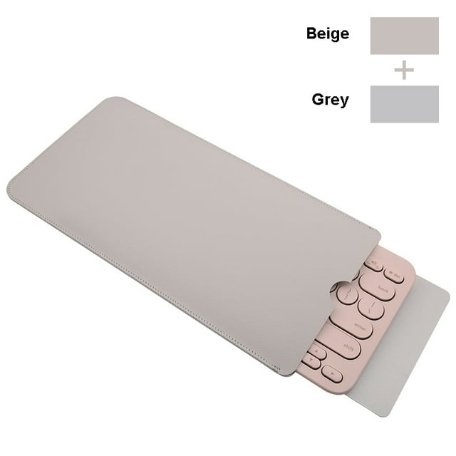 PU Leather Keyboard Sleeve Case for Logitech K380 Wireless Bluetooth Multi-Device Keyboard, Logitech K380 Mac Keyboard Cover Skin-Light Grey+Sliver