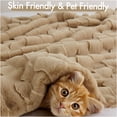 thumbnail image 5 of JERFIT Faux Fur & Velvet Plush Throw Blanket, Ultra Soft Reversible Luxury Sherpa Fleece Blanket for Couch, Bed, Sofa, 50x60 Inches, Tan, 5 of 10