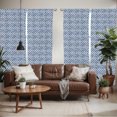 thumbnail image 2 of Ambesonne Ethnic Window Curtains, Indonesian Batik Tile, Each 28" W x 95" L, Navy Blue and Cream, 2 of 5