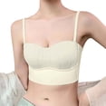 thumbnail image 1 of Thin Padded Bra With Removable Padding Seamless Full Coverage Bras For Women Back Less Bra Maternity Strapless Bra Pads for Sports Bras Womens Bras Push up No Underwire Sports Bra Women Pack, 1 of 4