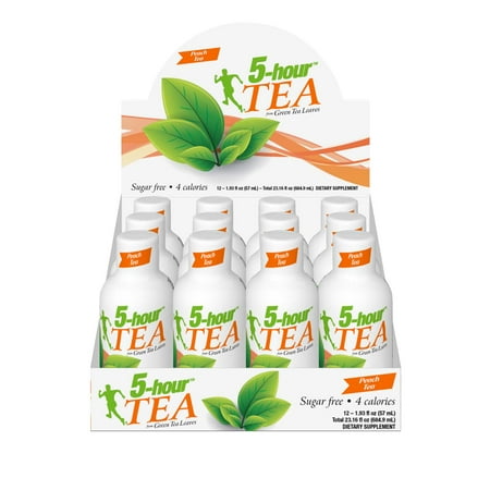 - 5-hour Tea Peach flavor, 1.93 Fl Oz, 12 Ct