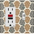 thumbnail image 1 of Metal Light Switch Plate Outlet Cover (Victorian Damask Flower Symbo Pattern - Single Rocker Single Toggle), 1 of 2