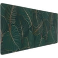 thumbnail image 1 of Summer Tropical Leaf Mouse Pad 35.4 X 15.7 Inch XXL Dark Green Leaf Print Full Desk Mousepad Extended Large Non-Slip Rubber Base Keyboard Mat with Stitched Edges for Gaming Office, 1 of 5