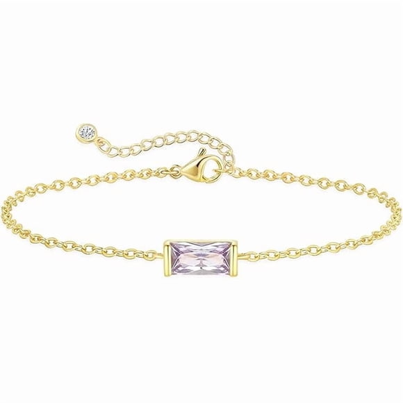 ccwmincc Birthstone Gold Bracelets for Women Non Tarnish Trendy Dainty 14K Gold Plated Bracelet Stack Stackable Blue Green May Emerald Friendship Bracelets Jewelry Gifts for Mom Best Friend