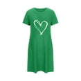 thumbnail image 1 of fheaev Chemises de Nuit pour Femmes Grande Taille Imprimé de la Saint-Valentin Chemise de Nuit Manches Courtes Col Rond Courte Robes de Maison pour Dormir Robe à Imprimé Floral, 1 of 5
