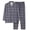 Grey, variant on Mens Pajamas Casual Grid Printed Lapel V Neck Button Long Sleeve Long Pants Plus Size Fall Pjs