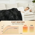 thumbnail image 4 of WISHEAD Electric Heated Blanket Twin 62''x84''Size Faux Fur Heating Blanket 5 Heating Settings, 10h Timer & Overheat Protection, Machine Washable, Soft Flannel and Sherpa Full Body Warmth,Black, 4 of 9