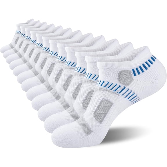 CAILDANL Mens Athletic Ankle Socks Moisture Wicking Cushion Running Low Cut Sock 6 Pack
