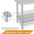 thumbnail image 6 of LIZHOUMIL Commercial Stainless Steel Work Table, NSF Certified, Adjustable Storage, 6 of 9