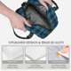 thumbnail image 3 of Disketp Blue Black Plaid Lonchera Térmica para Mujer y Hombre, Bolsa de Almuerzo Reutilizable e Impermeable para Trabajo, Viajes y Picnic, 3 of 7
