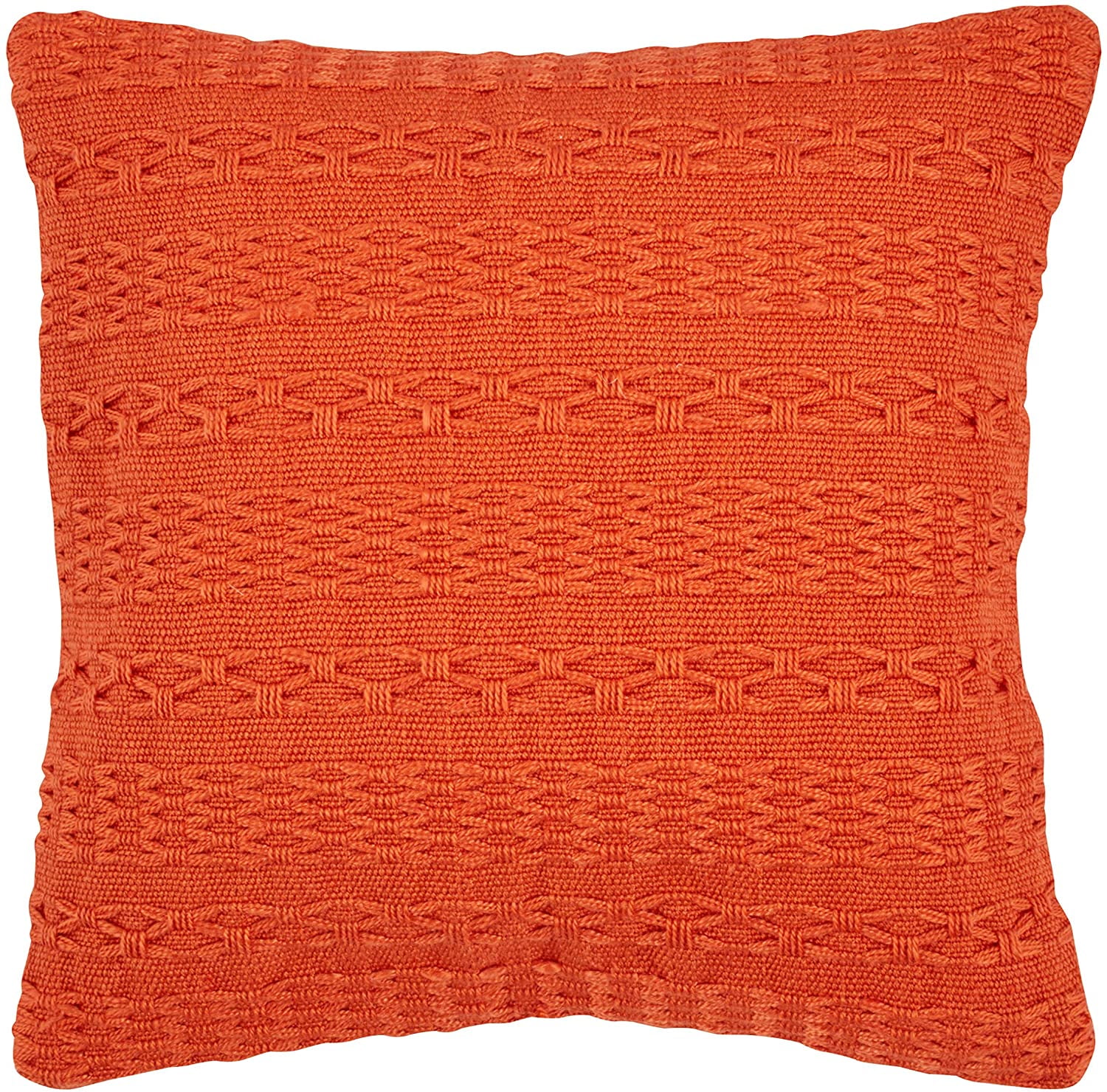 Island Essentials Cross Weave 18" Square Throw Pillow in Orange
