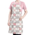 thumbnail image 5 of Pioneer Flower Floral Print Pattern Apron-Garden Aprons for Women with Pockets-Cotton Linen Waterproof Kitchen Cooking Gardening Aprons Adjustable for Kitchen,Cooking,BBQ and Salon 33x27 Inch, 5 of 7
