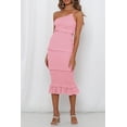 thumbnail image 6 of PRETTYGARDEN Women's Summer Midi Bodycon Dresses One Shoulder Strappy Tiered Ruffle Floral Boho Sun Dress, 6 of 7