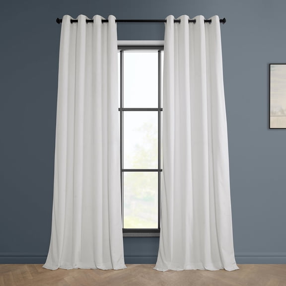 HPD Half Price Drapes Pillow White Heritage Plush Velvet Room Darkening Curtains for Bedroom & Living Room Curtains (1 Panel), Window Curtains 108 inches long, Grommet Curtains & Drapes, 50W X 108L