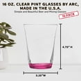 thumbnail image 5 of 10 ARC Clear Glass Pint Cups Set, 16 oz. - Mixing, USA Made - Pink, 5 of 5