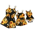 thumbnail image 3 of Mothers Day Gifts Summer Matching Mother Daughter Baby Sleeveless Sunflower Pattern Romper Jumpsuit With Pocket Family Set Family Matching Outfits, 3 of 4