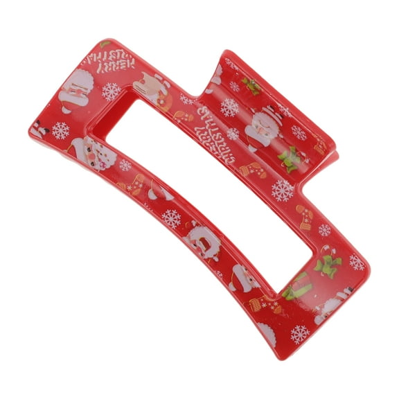 Unique Bargains 1 Pc Christmas Hair Clips Square Santa Claus Hairdo Clip for Christmas 3.35"x1.77"x1.57" Red
