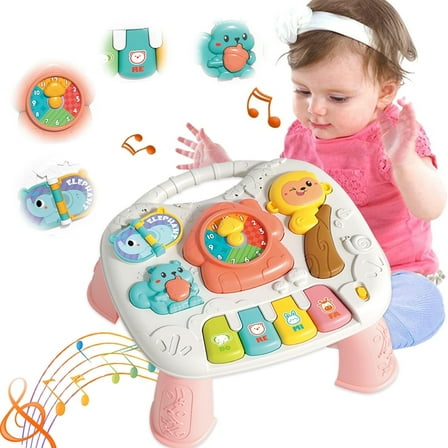 Baby Interactive Activity Table Toys,  Learning Toys for 1 2 3 Year Old Girls, Montessori Toys for 1 Year Old, Christmas Birthday Gifts for Girls