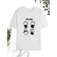 thumbnail image 3 of Camiseta con estampado de bebidas y gatos, para hombre, informal, de manga corta, ideal para verano, primavera y otoño, ideal como regalo, para el tiempo libre., 3 of 9