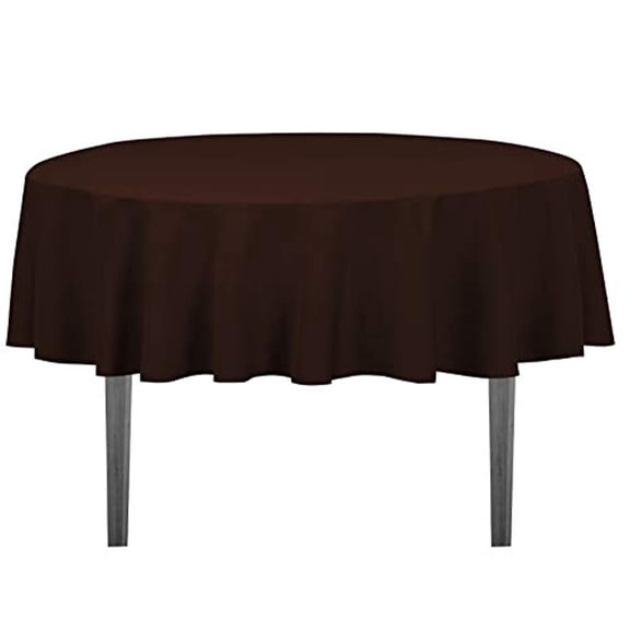 70 in. round polyester tablecloth chocolate