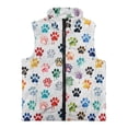 thumbnail image 4 of Xoenoiee Colorful Dog Paw Paint Splatter Print Girls Lightweight Fleece Vest, Full Zip Sleeveless Jacket Outerwear Spring Fall Winter Outfits with Pockets for Running Hiking, 9-10 Years, 4 of 7