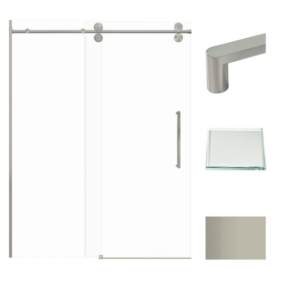 Transolid Tpbt608010l-R 80" High X 59" Wide Bypass Frameless Shower Door - Brushed