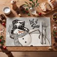 thumbnail image 3 of Smile Grey Snowman Snowflake Let it Snow Christmas Placemats 12x18 Inch Set of 4, 3 of 7