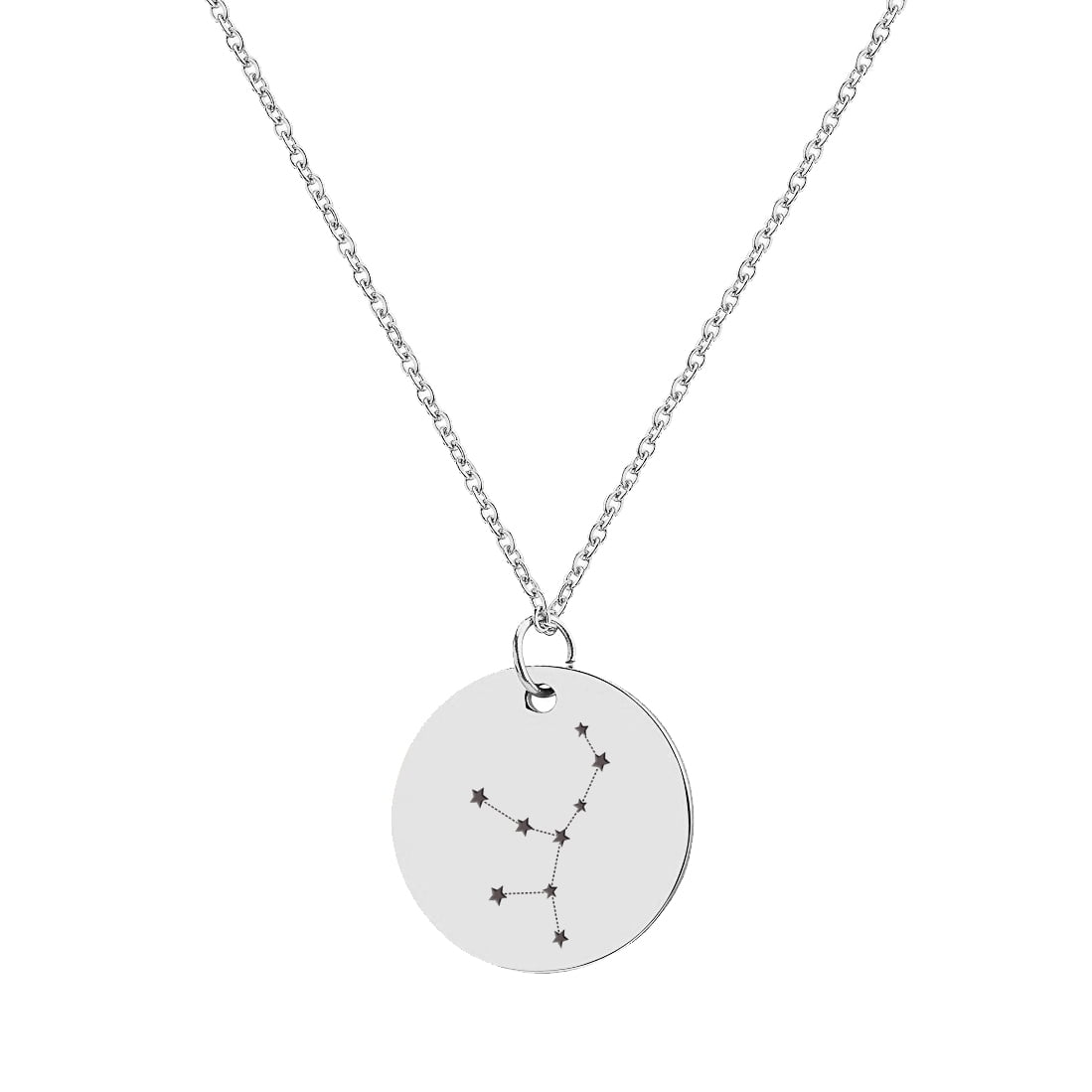 Anavia Round Virgo Constellation Zodiac Star Sign Stainless Steel Silver Disc 22mm Pendant Jewelry with Gift Box