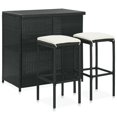thumbnail image 1 of vidaXL 3 Piece Bar Set Poly Rattan Black, 1 of 5