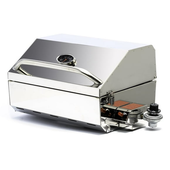 Camco Marine Barbecue Grill 58155 Kuuma; Elite 216; Propane; Flamme; 13000 BTU; Rectangulaire; Poli; Acier Inoxydable