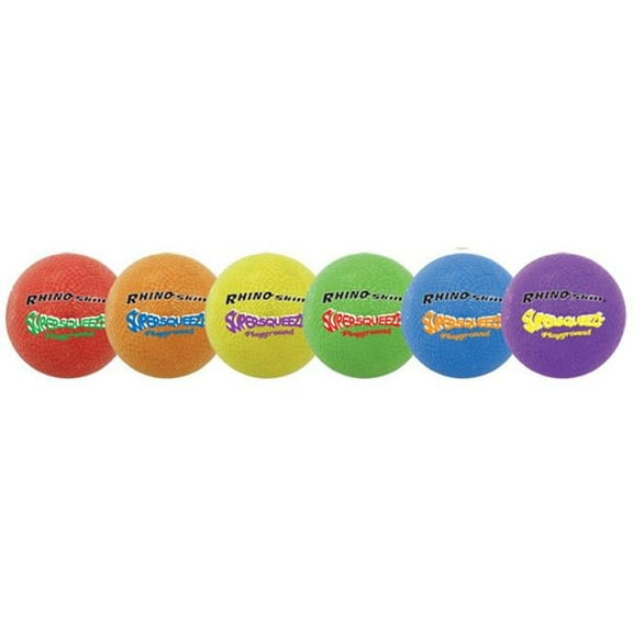 7.5 in. Rhino Skin Super Squeeze Playground Ball Set, Multicolor - Set of 6