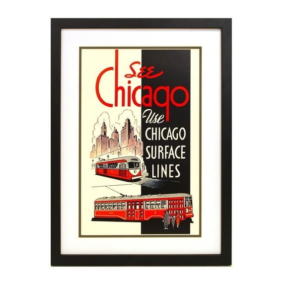 Framed Chicago Art - Chicago Transit (See Chicago I)