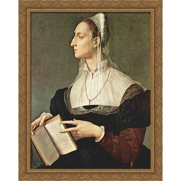 Portrait of Laura Battiferri 28x34 Large Gold Ornate Wood