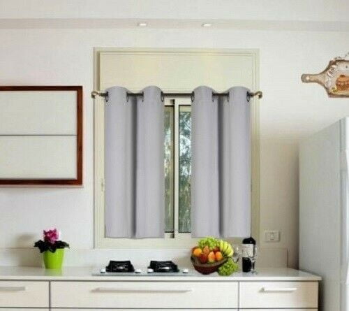 (K54) White Stone 1 Panel Silver Grommets Window Curtain 3 Layered Thermal Heavy Thick Insulated Blackout Drape Treatment Size 30' Wide X 54' Length